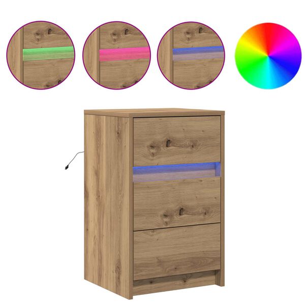 vidaXL Nattbordskap with artisan eik 38 x 34 x 61 cm Konstruert tre