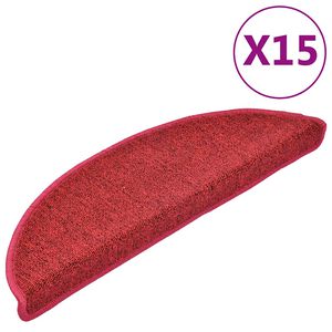 vidaXL Trappematter 15 stk. 56 x 17 x 3 cm Non-Slip R&oslash;d