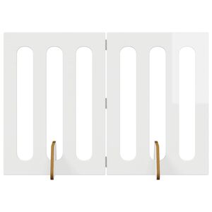 vidaXL Folding Pet Fence 2 stk. H&oslash;gglans hvit 100,5 x 38 x 70 cm