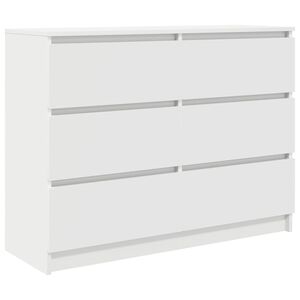 vidaXL Skjenk hvit 100x35x76 cm konstruert tre