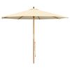 vidaXL Hageparasol &Oslash; 300 x 248 cm Solid Eucalyptus Tre Kremhvit