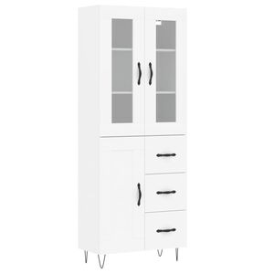 vidaXL Highboard hvit 69,5x34x180 cm konstruert tre