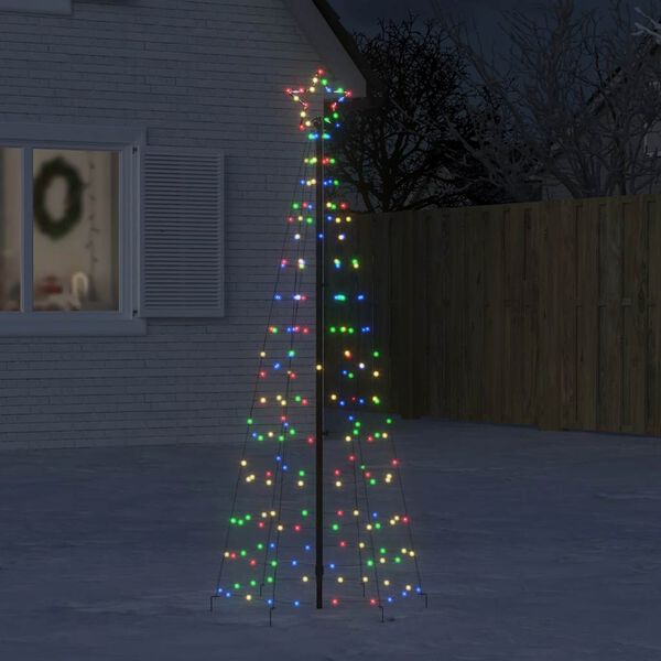 vidaXL LED Juletre med Spikes 220 LED Fargerike 180 cm