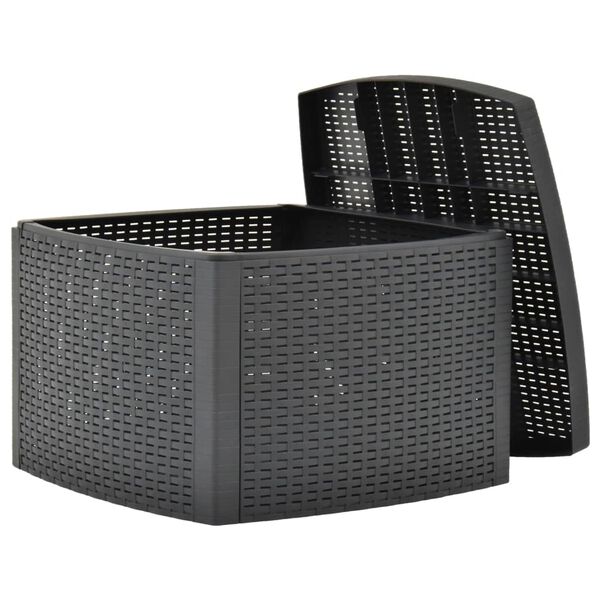 vidaXL Sidebord antrasitt 54x54x36,5 cm plast