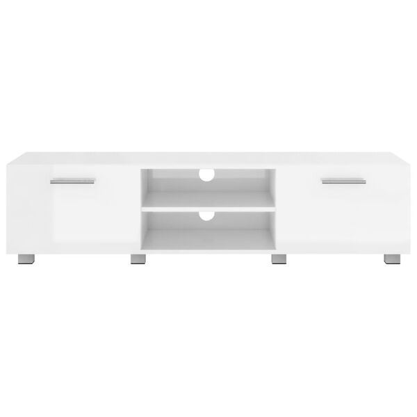 vidaXL TV-benk h&oslash;yglans hvit 140x40x35 cm konstruert tre