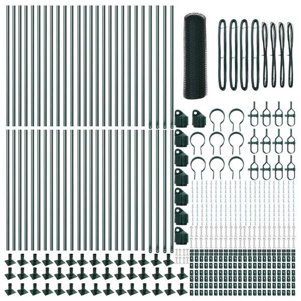vidaXL Gjerdep&aring;le gr&oslash;nn 100 x 0,4 m (13 mm netting) St&aring;l og PVC