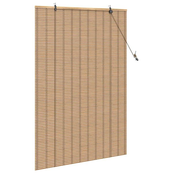 vidaXL Rullegardin med gardiner Natur 120 x 160 cm Bambus
