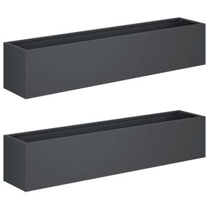 vidaXL Hageblomsterpotte 2 stk. Antrasitt 80 x 20 x 20 cm