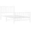 vidaXL Sengeramme i metall med hode- og fotgavl hvit 100x200 cm