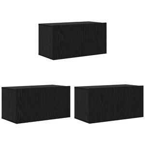 vidaXL TV-benksett 3 pcs Svart 60 x 30 x 30 cm Konstruert tre