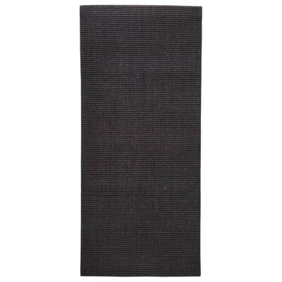 vidaXL Teppe naturlig sisal 66x150 cm svart