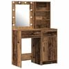 vidaXL Dressingbordsett med LED 2 stk. Gammelt tre Konstruert tre