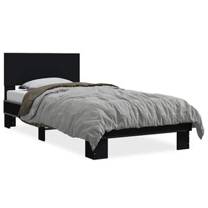 vidaXL Sengeramme svart 75x190 cm konstruert tre og metall