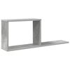 vidaXL Flytende hyller Betonggr&aring; 80 x 15 x 30 cm Konstruert tre