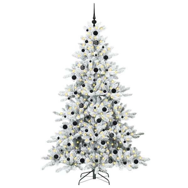vidaXL Kunstig sammensatt juletre med 300 LED Hvit 210 cm PVC