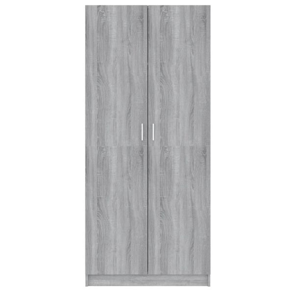 vidaXL Garderobe gr&aring; sonoma 80x52x180 cm konstruert tre