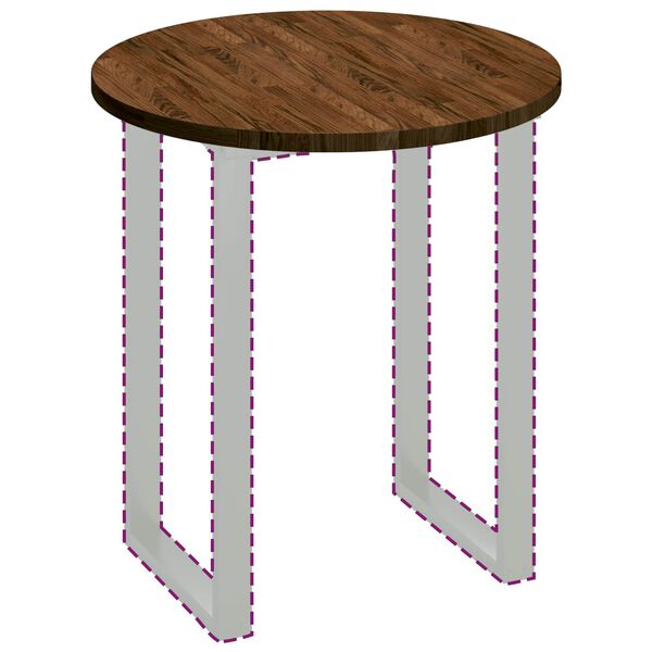 vidaXL Bordplate Lys Brun &Oslash; 70 x 2,5 cm Massivt Eiketre