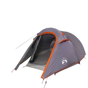 vidaXL Tunneltelt for camping 3 personer gr&aring; og oransje vanntett