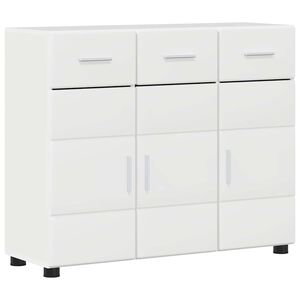 vidaXL Serviesskap med d&oslash;r FLORIN H&oslash;yglanset hvit 88,5 x 30,5 x 73 cm