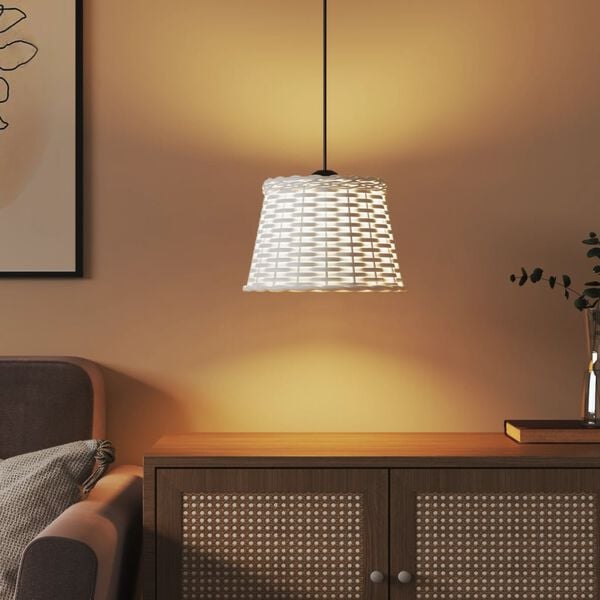 vidaXL Taklampeskjerm hvit &Oslash;25x17 cm flettet