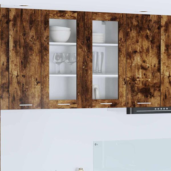 vidaXL Hengende skap med d&oslash;r R&oslash;kt eik 80 x 31 x 80 cm Konstruert tre