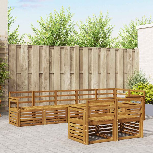 vidaXL Sofasett 8 pcs Naturlig Solid akasietre