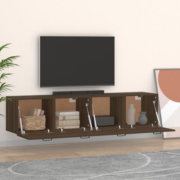 vidaXL Veggskap 2 stk brun eik 60x36,5x35 cm konstruert tre