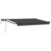 vidaXL Manuell utvidbar markise med LED-lamper Antrasitt 3 x 2,5 m