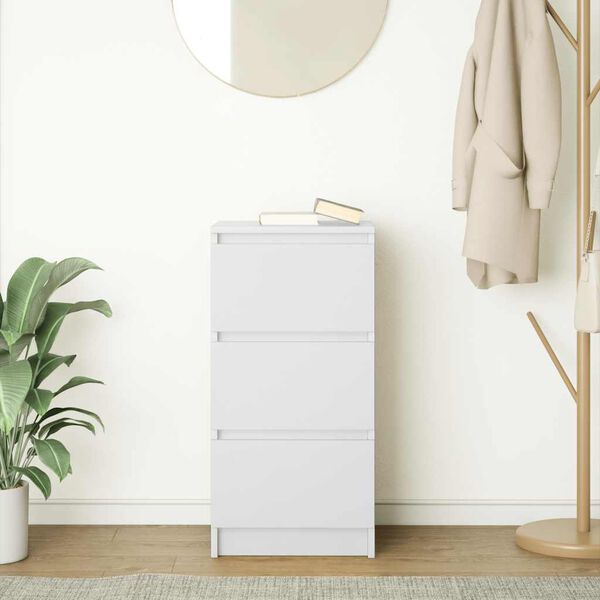 vidaXL Skjenk hvit 37,5x35x76 cm konstruert tre