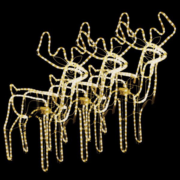 vidaXL Julereinsdyrfigurer med bevegelige hoder 3 stk varmhvit