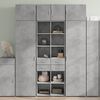 vidaXL Highboard betonggr&aring; 70x42,5x185 cm konstruert tre
