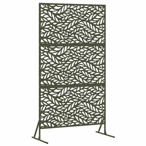 vidaXL Personvernsvegg 100 x 50 x 180 cm St&aring;l Olivengr&oslash;nn