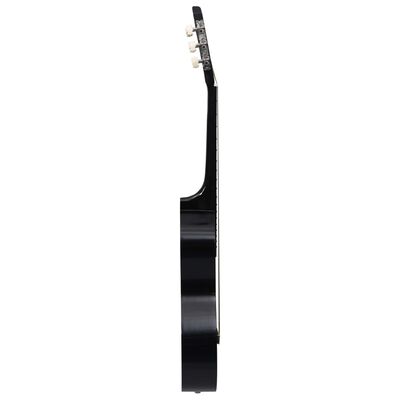 vidaXL Klassisk gitar sett for nybegynnere 8 deler 3/4 36" svart