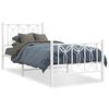 vidaXL Sengeramme i metall med hode- og fotgavl hvit 75x190 cm
