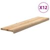 vidaXL Trappetrinn 12 stk ubehandlet 100x25x2 cm heltre eik