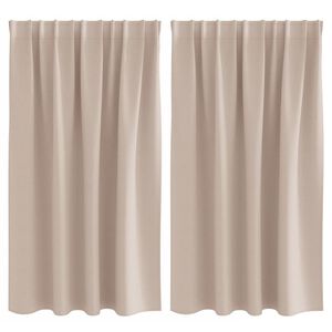 vidaXL M&oslash;rkleggende Gardiner med Ringer 2 pcs Gr&aring;brun 140 x 140 cm
