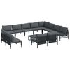 vidaXL Hagesofa Set med pute 13 pcs Svart St&aring;l