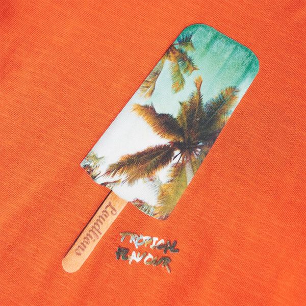 T-skjorte for barn m&oslash;rkeoransje 104