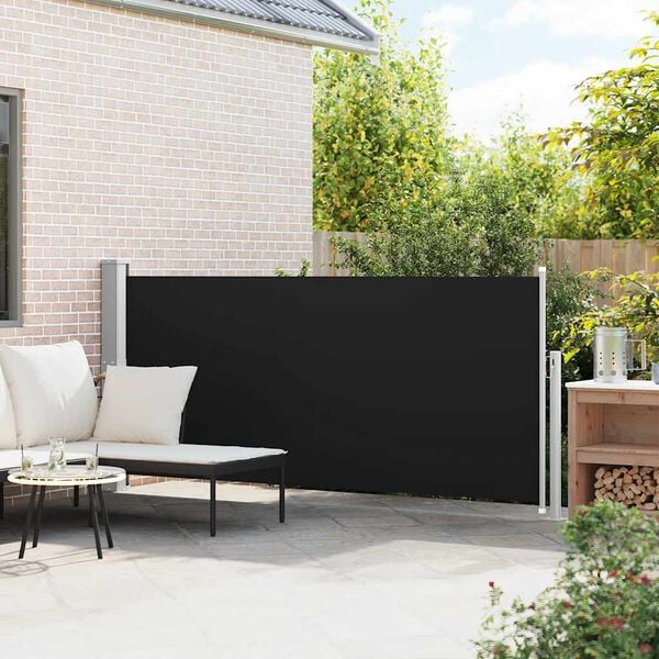 vidaXL Uttrekkbar sidemarkise 140 x 300 cm svart