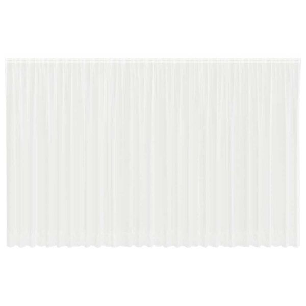 vidaXL Blondegardin med gardiner Blomster Hvit 260x750cm Polyester