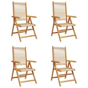 vidaXL Klappstoler i beige heltre akasie, 4 stk.