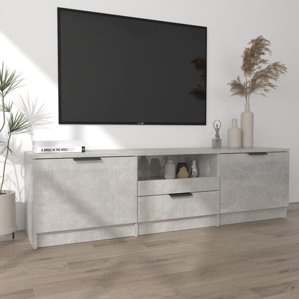 vidaXL TV-benk betonggrå 140x35x40 cm konstruert tre