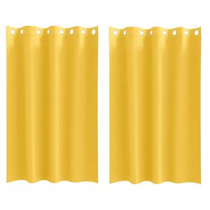 vidaXL M&oslash;rkleggende Gardiner med Ringer 2 pcs Sennepsgul 175 x 140 cm