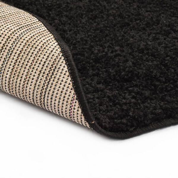 vidaXL Shaggy flossteppe 160 cm svart