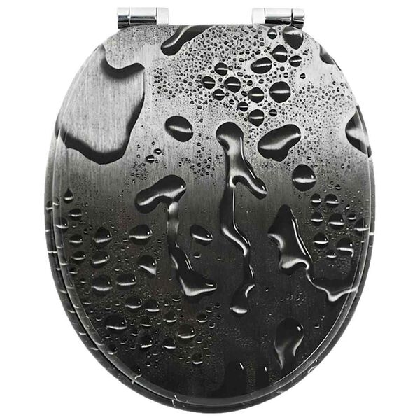 vidaXL Myk-lukking toalettsete Gr&aring; 44 x 38 cm MDF-plater