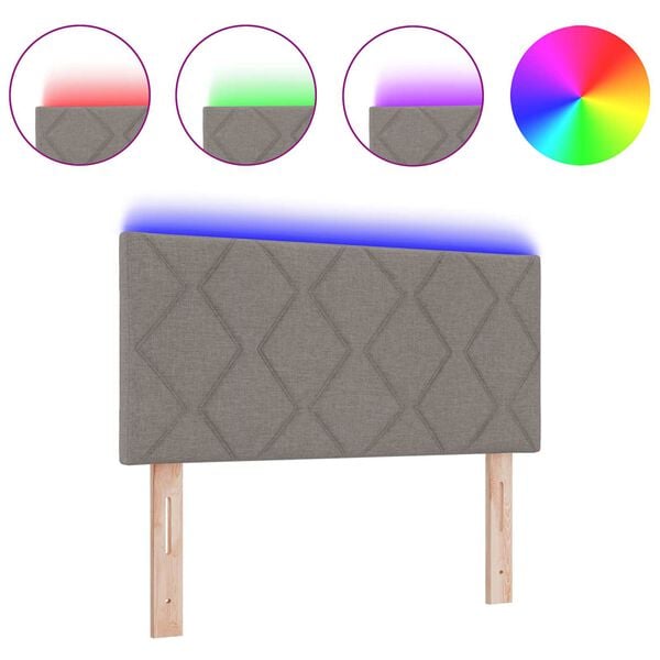 vidaXL Hodegavl med LED -stripelys med hodegjerde Lysegr&aring; 90 cm stoff