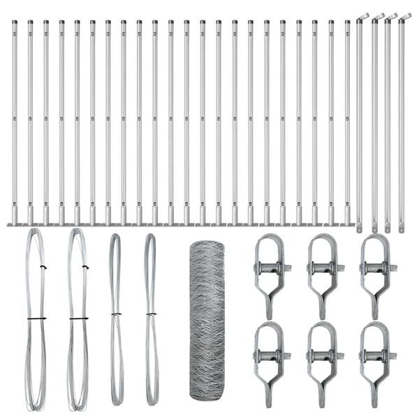 vidaXL Gjerdep&aring;le s&oslash;lv 50 x 0,4 m (50 mm nett) St&aring;l