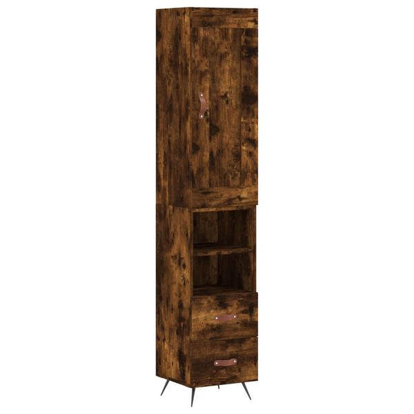 vidaXL Highboard r&oslash;kt eik 34,5x34x180 cm konstruert tre