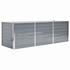 vidaXL H&oslash;ybed galvanisert st&aring;l 240x80x77 cm gr&aring;