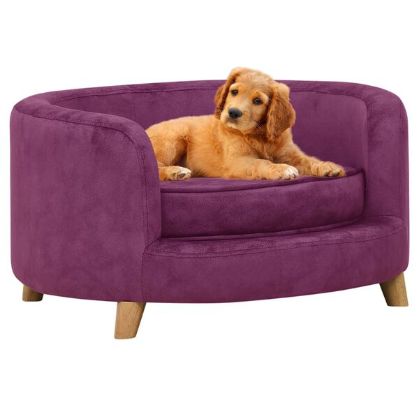 vidaXL Hundesofa burgunder 69x69x36 cm plysj